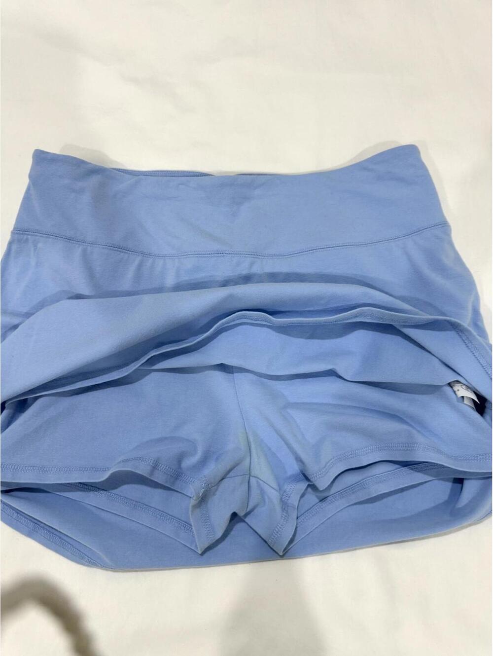NWT Hollister Baby Blue Ultra High Rise Cotton Mini Short Skort- Size Large - Picture 3 of 7